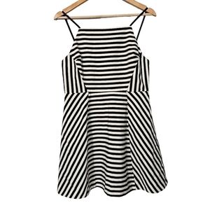 Bec + Bridge Black and White Stripe Fit n Flare Mini Dress